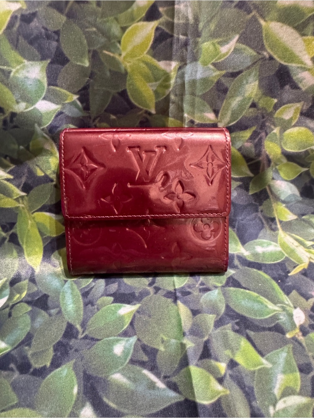 Louis Vuitton Patent Vernis Deep Red Compact Card Holder